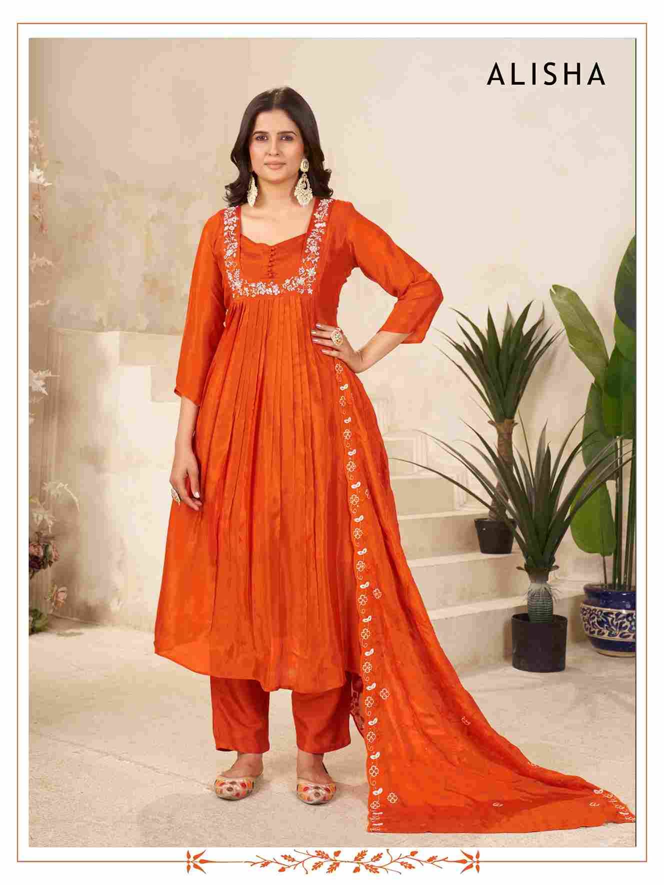 Alisha By Fashid Wholesale 01 To 05 Series Beautiful Stylish Festive Suits Fancy Colorful Casual Wear & Ethnic Wear & Ready To Wear Chinnon Viscose Dresses At Wholesale Price