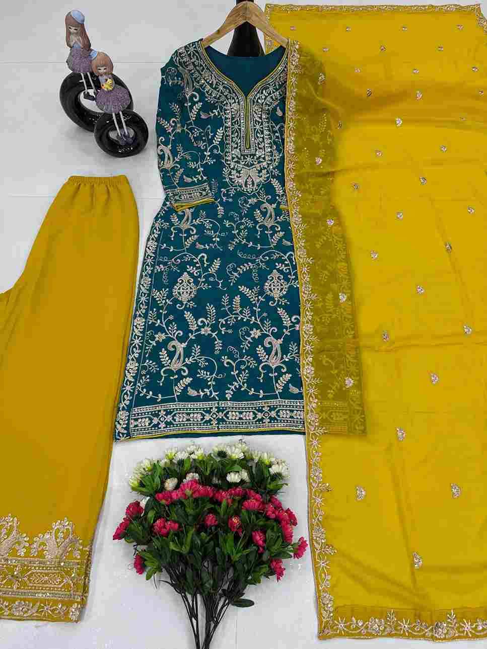 Kf-1687 By Fashid Wholesale 01 To 03 Series Beautiful Stylish Festive Suits Fancy Colorful Casual Wear & Ethnic Wear & Ready To Wear Heavy Faux Georgette Dresses At Wholesale Price