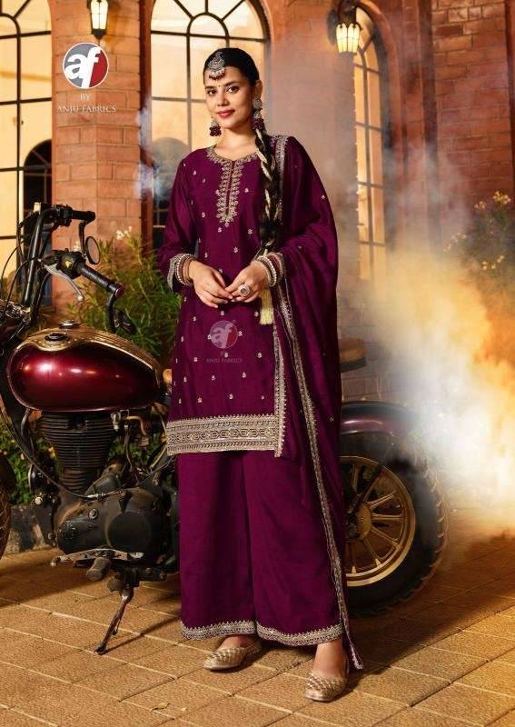 Sahiba Vol-7 By Anju Fabrics 4191 To 4196 Series Designer Festive Suits Collection Beautiful Stylish Fancy Colorful Party Wear & Occasional Wear Chinnon Dresses At Wholesale Price