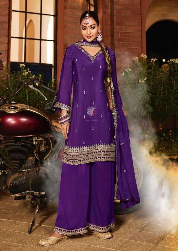Sahiba Vol-7 By Anju Fabrics 4191 To 4196 Series Designer Festive Suits Collection Beautiful Stylish Fancy Colorful Party Wear & Occasional Wear Chinnon Dresses At Wholesale Price