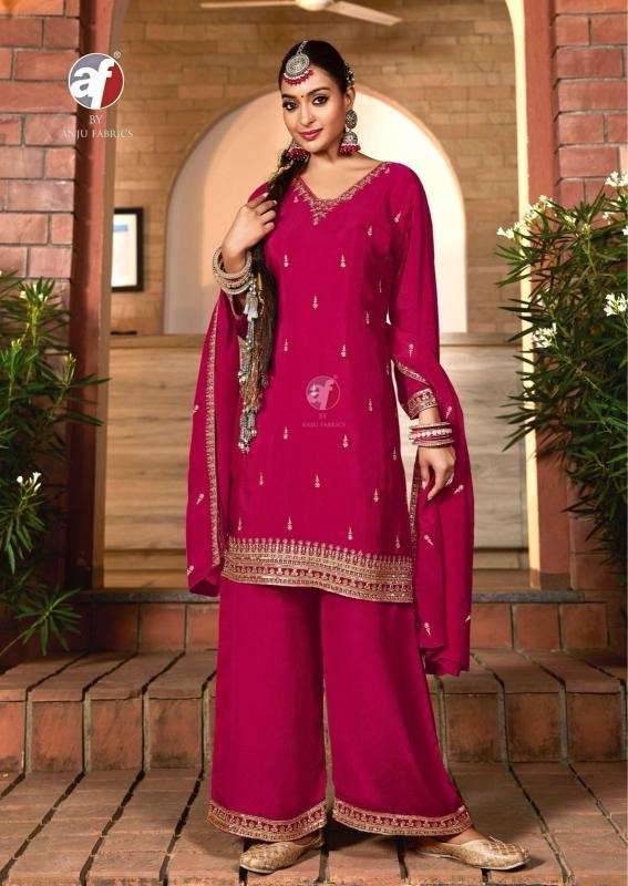 Sahiba Vol-7 By Anju Fabrics 4191 To 4196 Series Designer Festive Suits Collection Beautiful Stylish Fancy Colorful Party Wear & Occasional Wear Chinnon Dresses At Wholesale Price