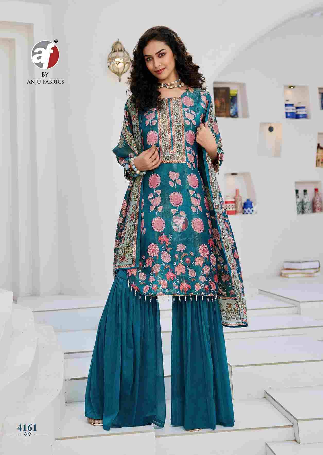 Ibaadat By Anju Fabrics 4161 To 4165 Series Designer Sharara Suits Collection Beautiful Stylish Fancy Colorful Party Wear & Occasional Wear Kanjivaram Silk Dresses At Wholesale Price