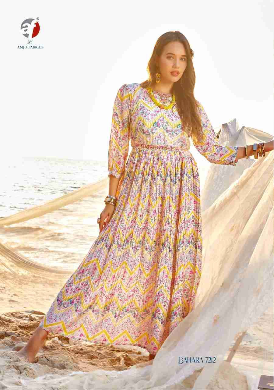 Bahara Vol-2 By Anju Fabrics 7211 To 7216 Series Beautiful Stylish Fancy Colorful Casual Wear & Ethnic Wear Pure Georgette Gowns At Wholesale Price