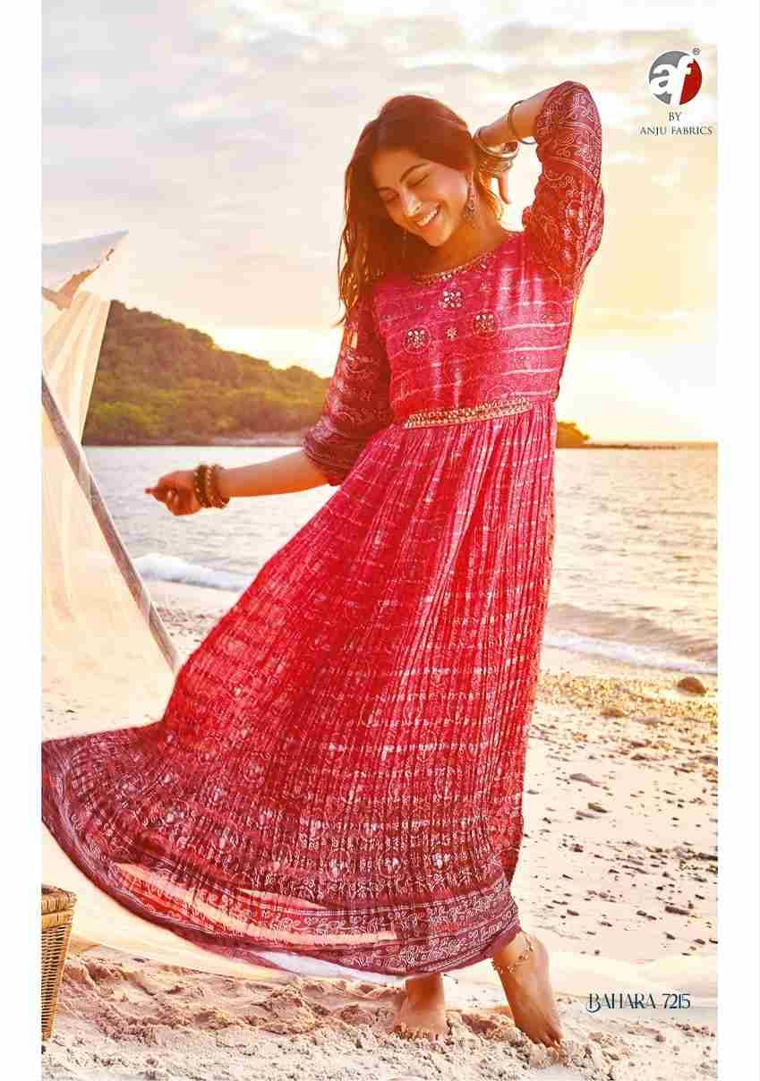 Bahara Vol-2 By Anju Fabrics 7211 To 7216 Series Beautiful Stylish Fancy Colorful Casual Wear & Ethnic Wear Pure Georgette Gowns At Wholesale Price