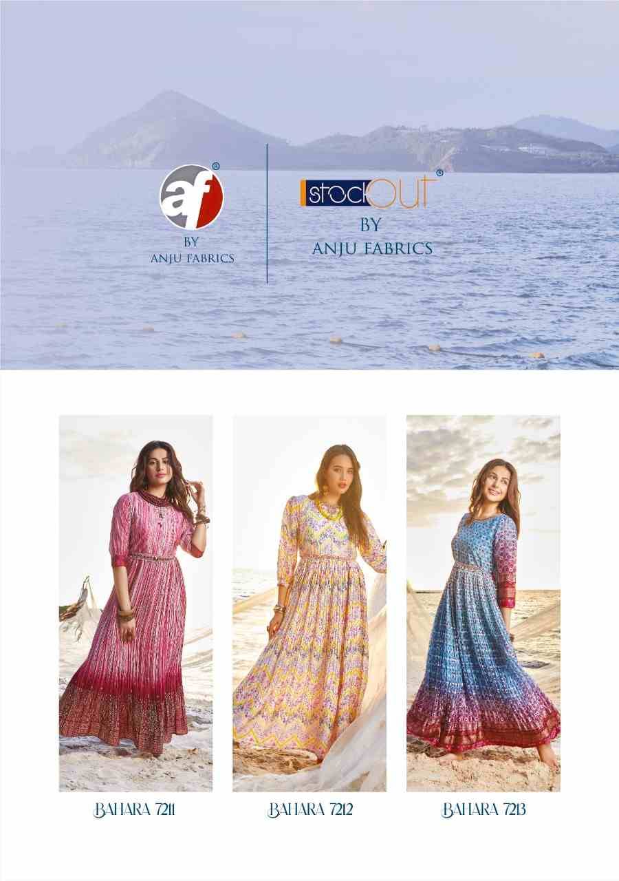 Bahara Vol-2 By Anju Fabrics 7211 To 7216 Series Beautiful Stylish Fancy Colorful Casual Wear & Ethnic Wear Pure Georgette Gowns At Wholesale Price