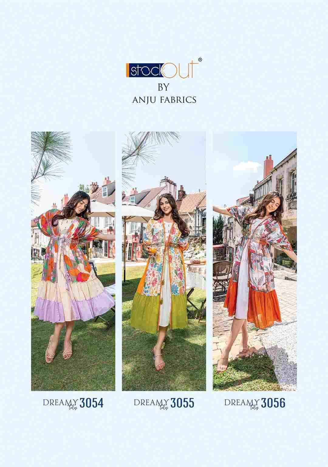 Dreamy Tales By Anju Fabrics 3051 To 3056 Series Designer Stylish Fancy Colorful Beautiful Party Wear & Ethnic Wear Collection Mal Cotton Kurtis With Jacket At Wholesale Price