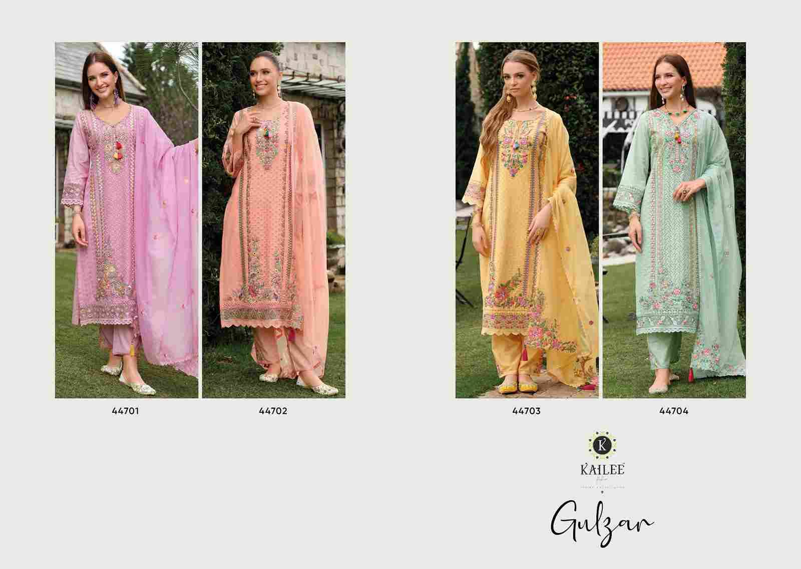 Gulzar By Kailee 44701 To 44704 Series Beautiful Festive Suits Colorful Stylish Fancy Casual Wear & Ethnic Wear Pure Cotton Dresses At Wholesale Price