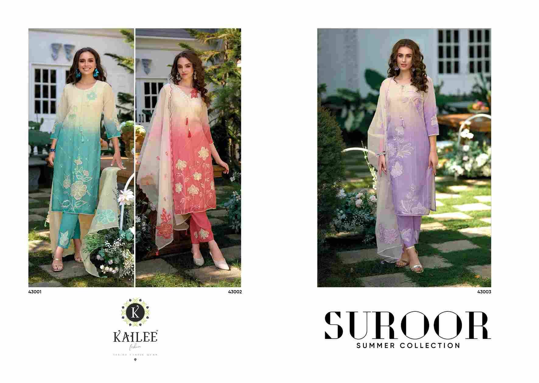 Suroor By Kailee 43001 To 43003 Series Beautiful Festive Suits Colorful Stylish Fancy Casual Wear & Ethnic Wear Pure Cotton Dresses At Wholesale Price