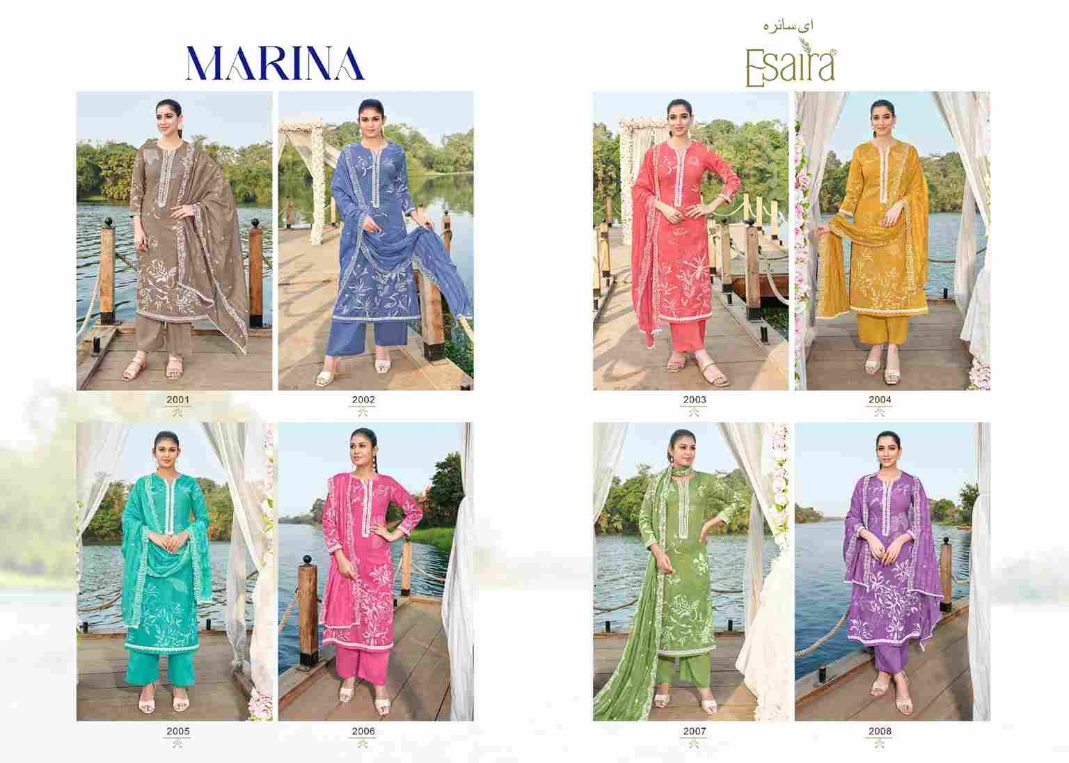 Marina By Esaira 2001 To 2008 Series Beautiful Festive Suits Colorful Stylish Fancy Casual Wear & Ethnic Wear Pure Cambric Cotton Dresses At Wholesale Price
