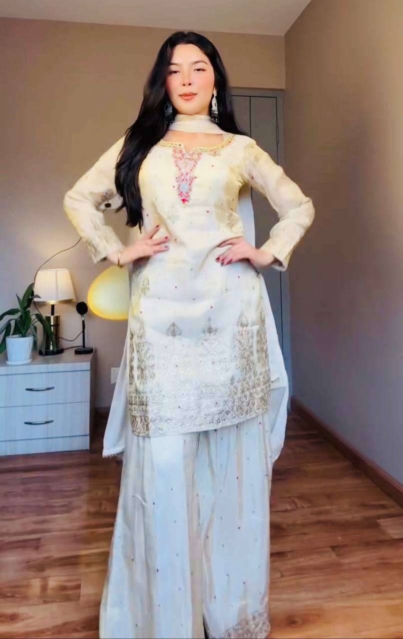 Zf-9023 By Fashid Wholesale 01 To 02 Series Beautiful Colorful Fancy Wedding Collection Occasional Wear & Party Wear Chinnon Silk Dresses At Wholesale Price