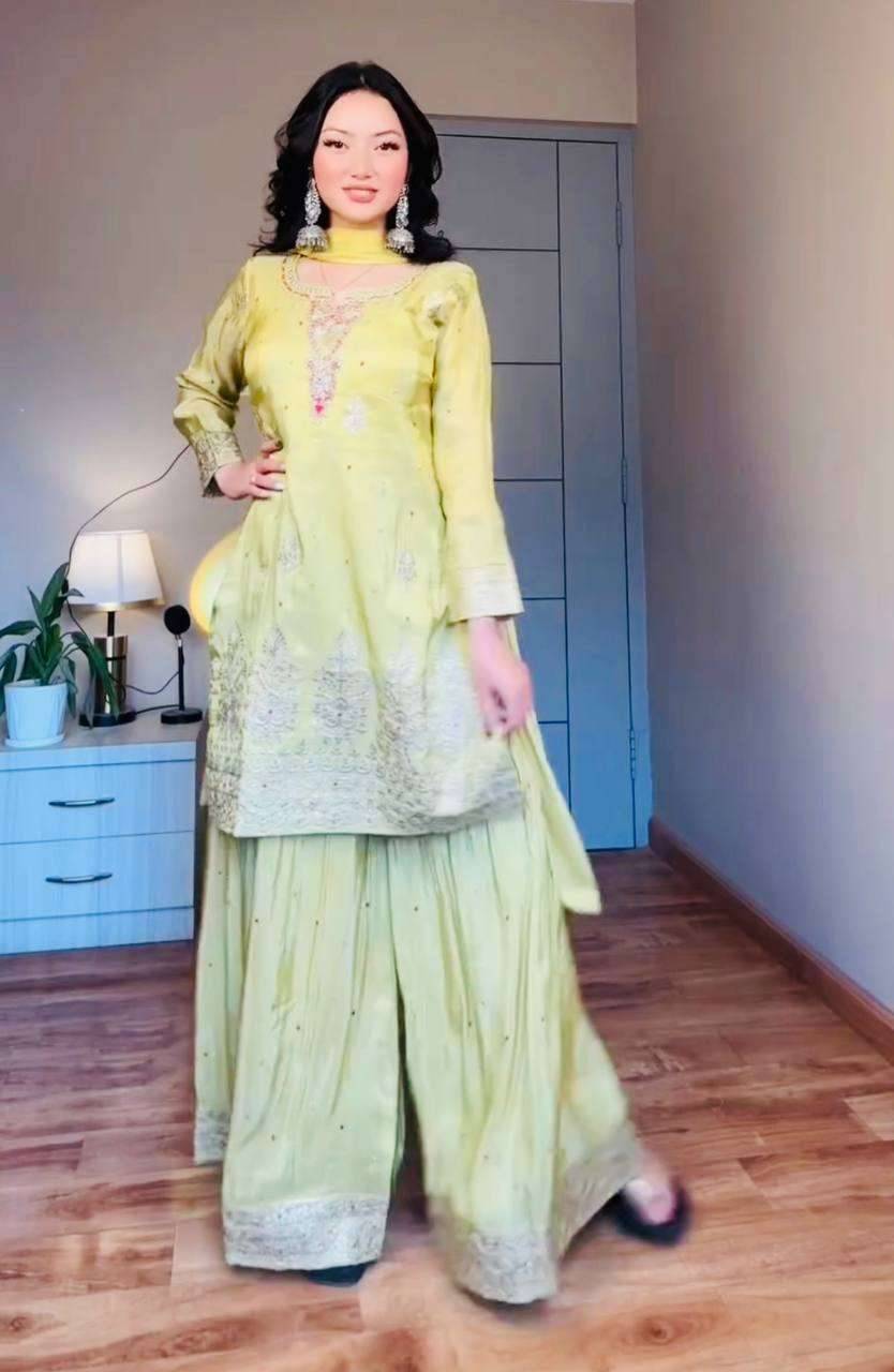 Zf-9023 By Fashid Wholesale 01 To 02 Series Beautiful Colorful Fancy Wedding Collection Occasional Wear & Party Wear Chinnon Silk Dresses At Wholesale Price