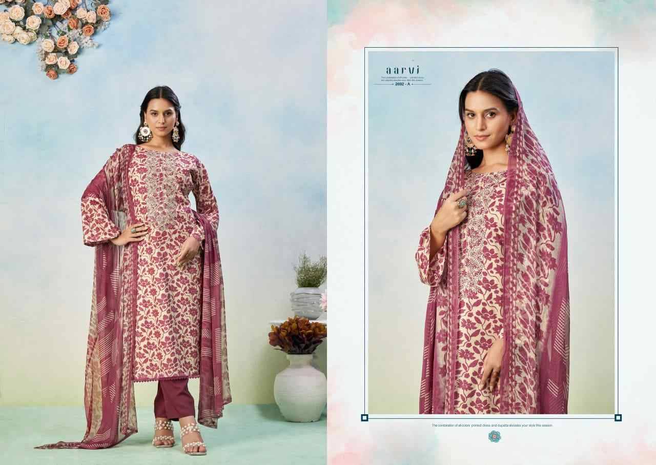Aarvi By Sargam 2692-A To 2692-D Series Beautiful Festive Suits Stylish Fancy Colorful Casual Wear & Ethnic Wear Pure Lawn Cotton Dresses At Wholesale Price