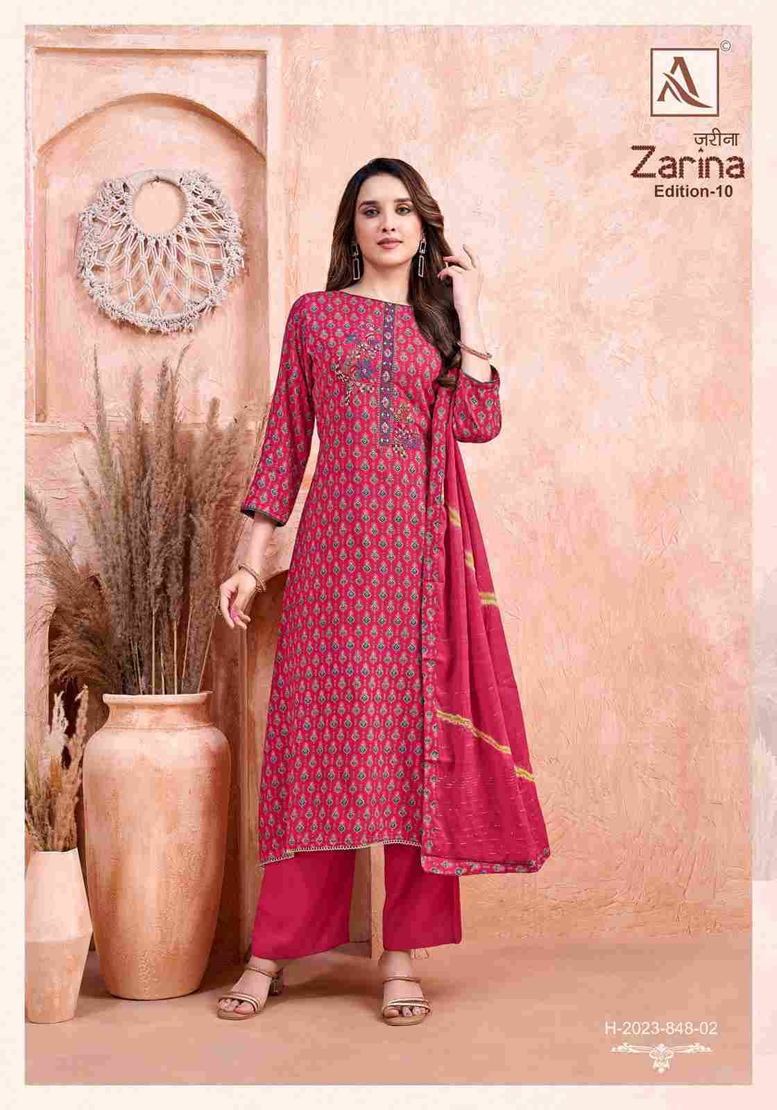 Zarina Vol-10 By Alok Suit 2023-848-01 To 2023-848-08 Series Beautiful Festive Suits Colorful Stylish Fancy Casual Wear & Ethnic Wear Pure Viscose Rayon Dresses At Wholesale Price