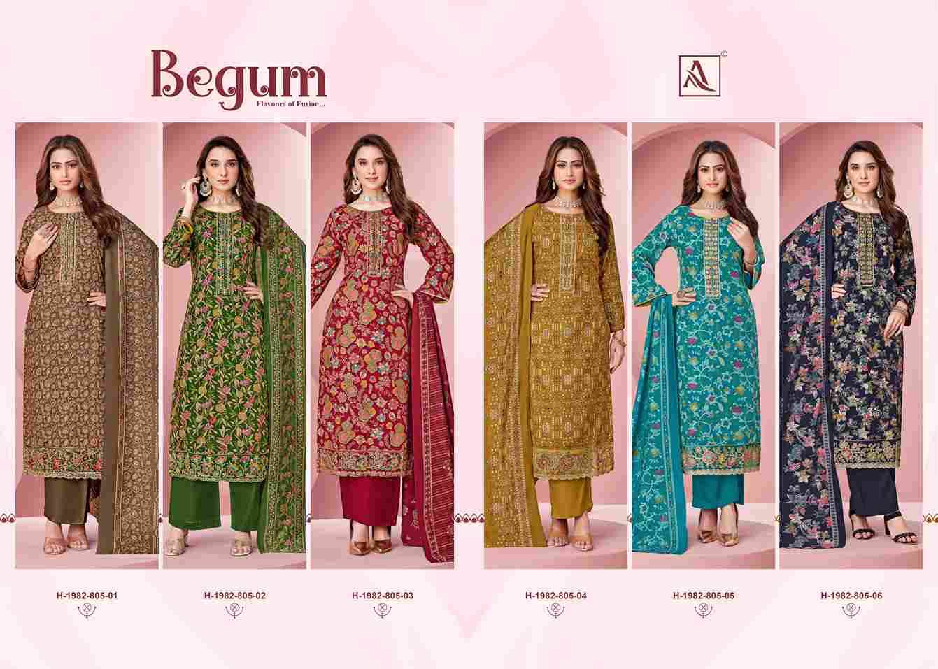 Begum By Alok Suit 1982-805-01 To 1982-805-06 Series Beautiful Festive Suits Colorful Stylish Fancy Casual Wear & Ethnic Wear Pure Viscose Rayon Dresses At Wholesale Price