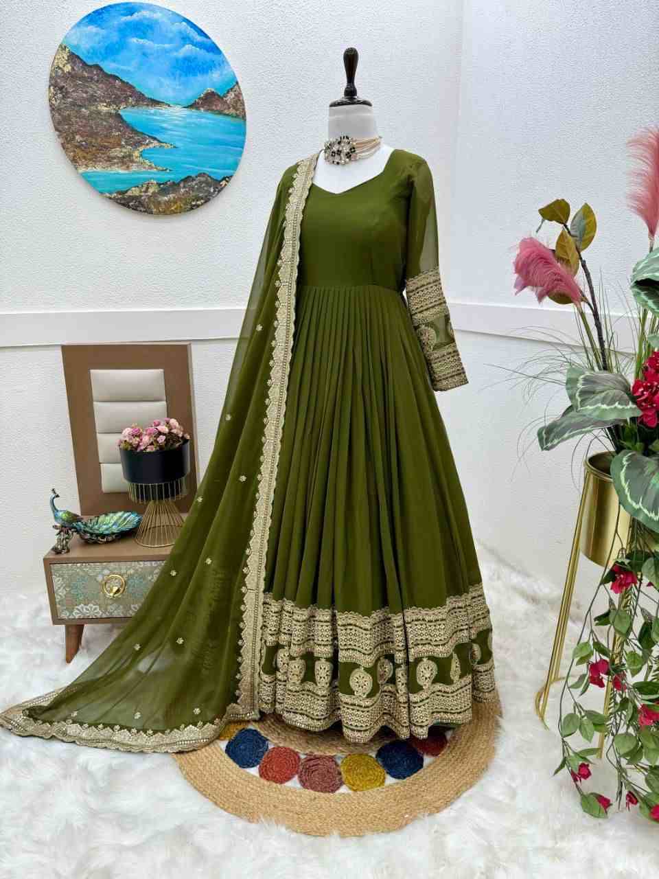 Zs-8991 By Fashid Wholesale Designer Beautiful Collection Occasional Wear & Party Wear Faux Georgette Gowns At Wholesale Price