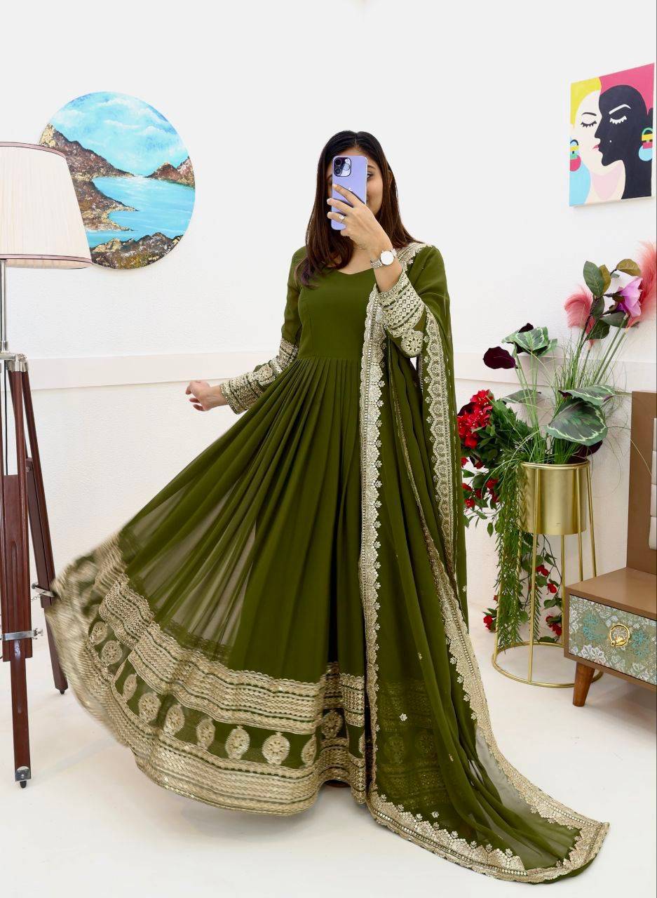 Zs-8991 By Fashid Wholesale Designer Beautiful Collection Occasional Wear & Party Wear Faux Georgette Gowns At Wholesale Price