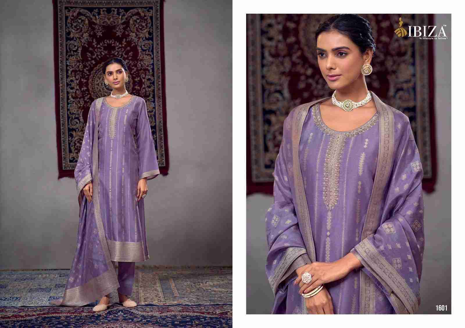Kalika By Ibiza 1601 To 1604 Series Designer Festive Suits Beautiful Fancy Stylish Colorful Party Wear & Occasional Wear Pure Silk Jacquard Dresses At Wholesale Price