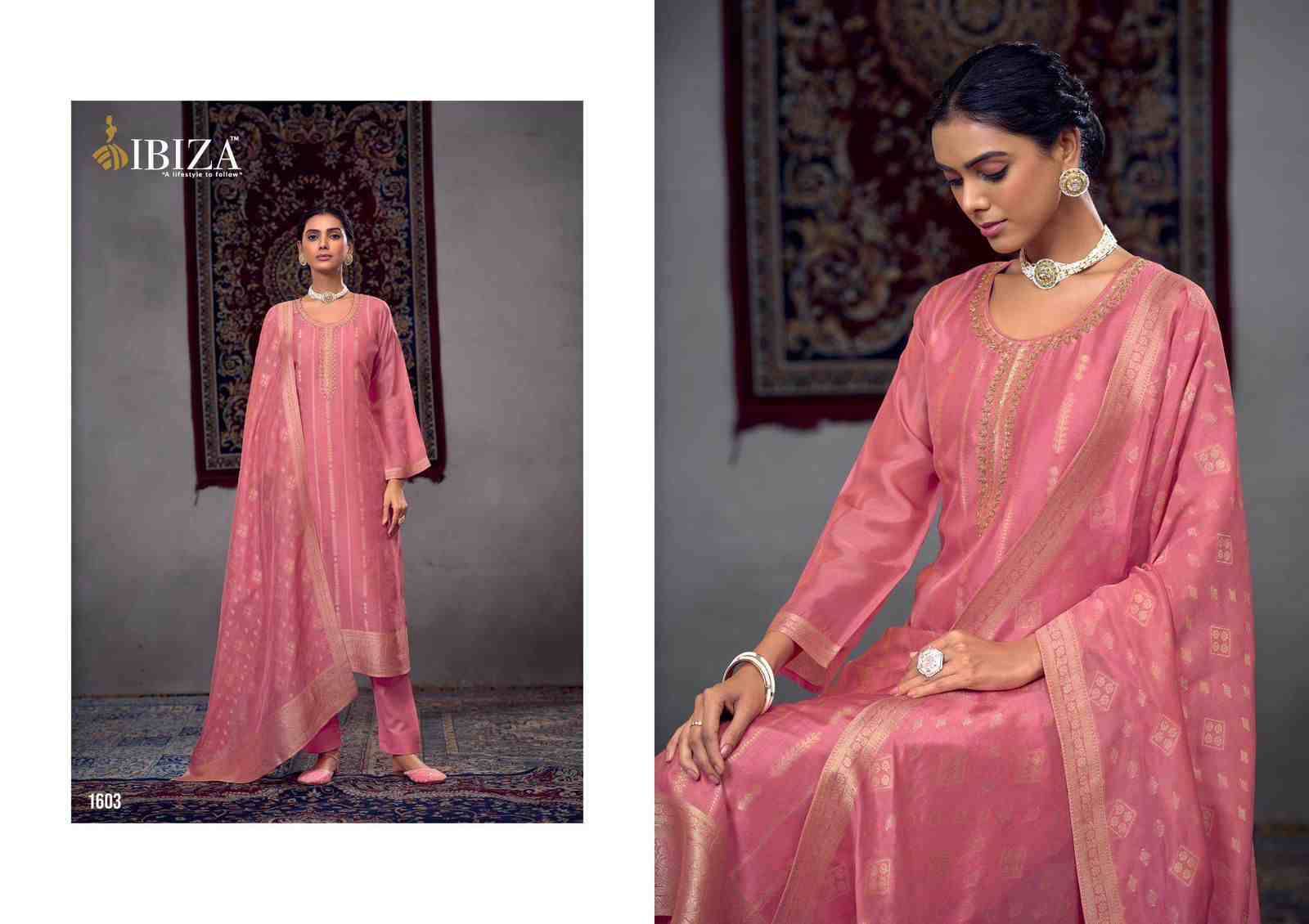 Kalika By Ibiza 1601 To 1604 Series Designer Festive Suits Beautiful Fancy Stylish Colorful Party Wear & Occasional Wear Pure Silk Jacquard Dresses At Wholesale Price