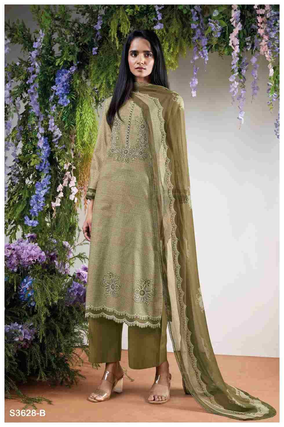 Myraavi-3628 By Ganga Fashion 3628-A To 3628-B Series Beautiful Festive Suits Colorful Stylish Fancy Casual Wear & Ethnic Wear Premium Cotton Dresses At Wholesale Price