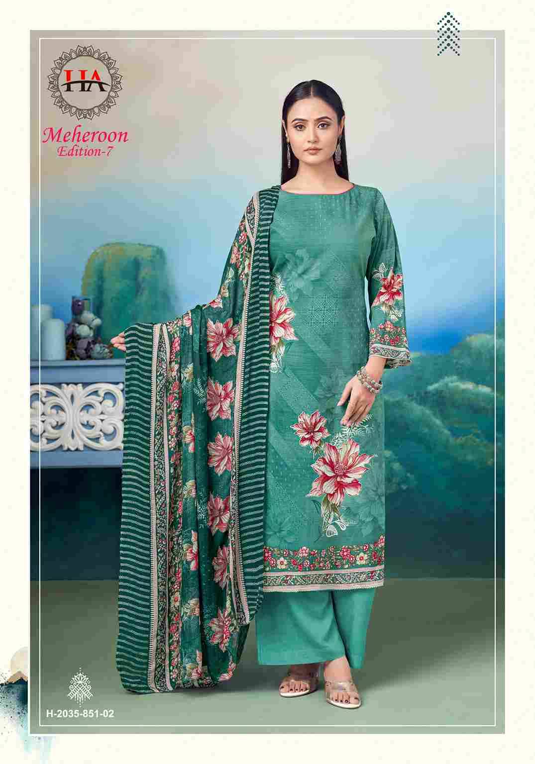 Meheroon Vol-7 By Harshit Fashion Hub 2035-851-01 To 2035-851-06 Series Beautiful Festive Suits Stylish Fancy Colorful Casual Wear & Ethnic Wear Pure Viscose Rayon Dresses At Wholesale Price
