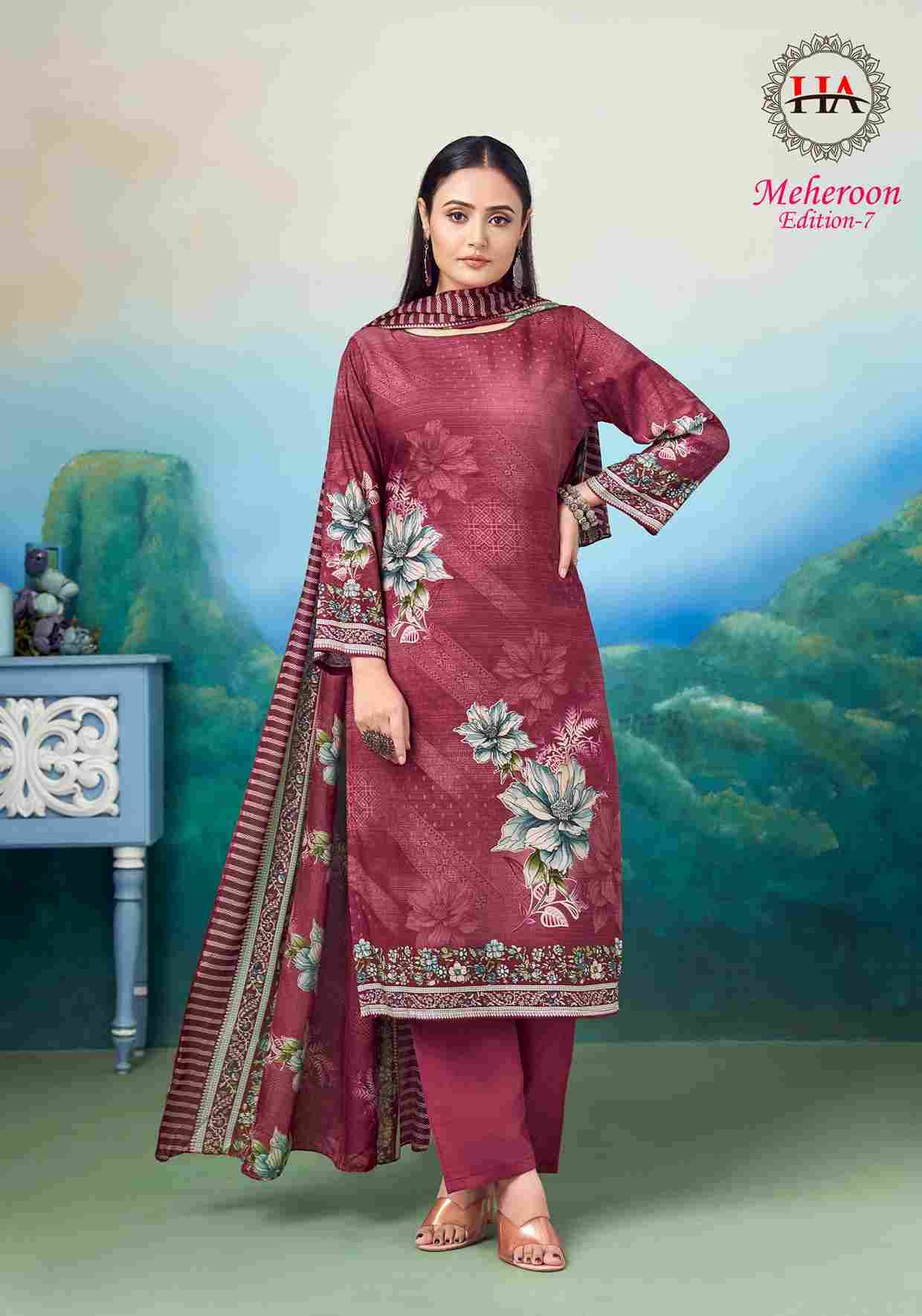 Meheroon Vol-7 By Harshit Fashion Hub 2035-851-01 To 2035-851-06 Series Beautiful Festive Suits Stylish Fancy Colorful Casual Wear & Ethnic Wear Pure Viscose Rayon Dresses At Wholesale Price