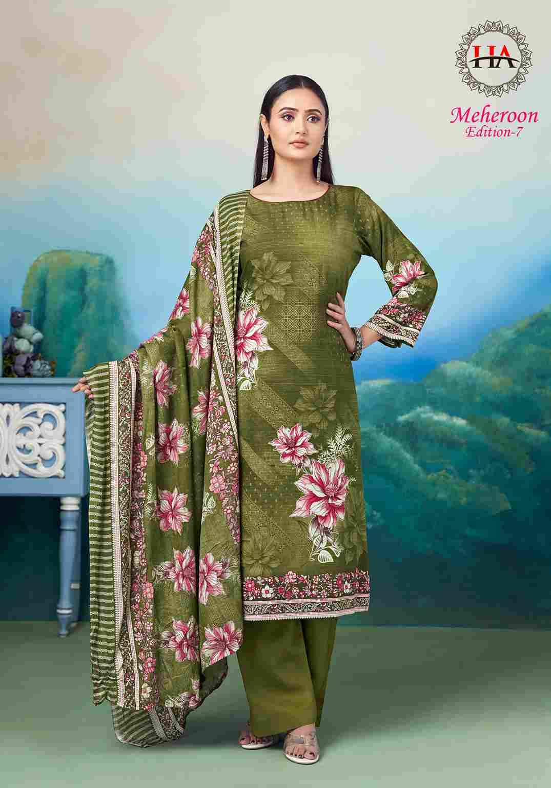 Meheroon Vol-7 By Harshit Fashion Hub 2035-851-01 To 2035-851-06 Series Beautiful Festive Suits Stylish Fancy Colorful Casual Wear & Ethnic Wear Pure Viscose Rayon Dresses At Wholesale Price