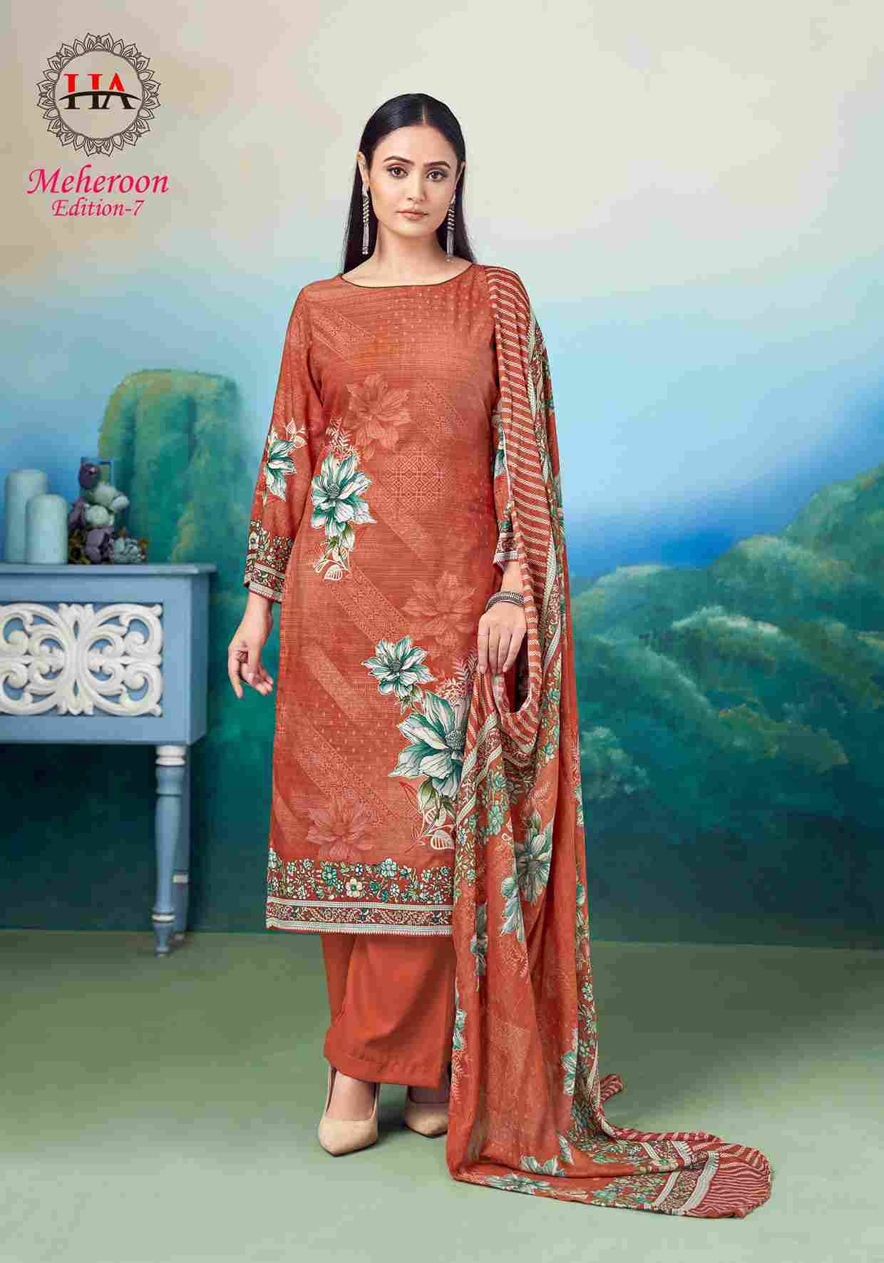 Meheroon Vol-7 By Harshit Fashion Hub 2035-851-01 To 2035-851-06 Series Beautiful Festive Suits Stylish Fancy Colorful Casual Wear & Ethnic Wear Pure Viscose Rayon Dresses At Wholesale Price
