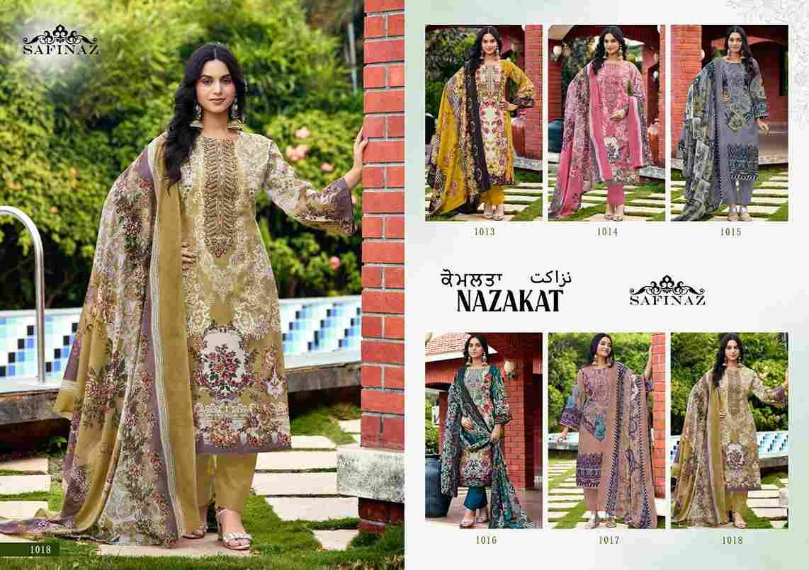 Nazakat By Safinaz 1013 To 1018 Series Beautiful Festive Suits Colorful Stylish Fancy Casual Wear & Ethnic Wear Soft Cotton Dresses At Wholesale Price