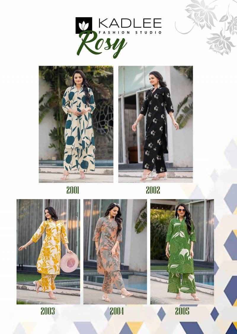 Rosy By Kadlee 2001 To 2005 Series Designer Stylish Fancy Colorful Beautiful Party Wear & Ethnic Wear Collection Rayon Print Co-Ord At Wholesale Price