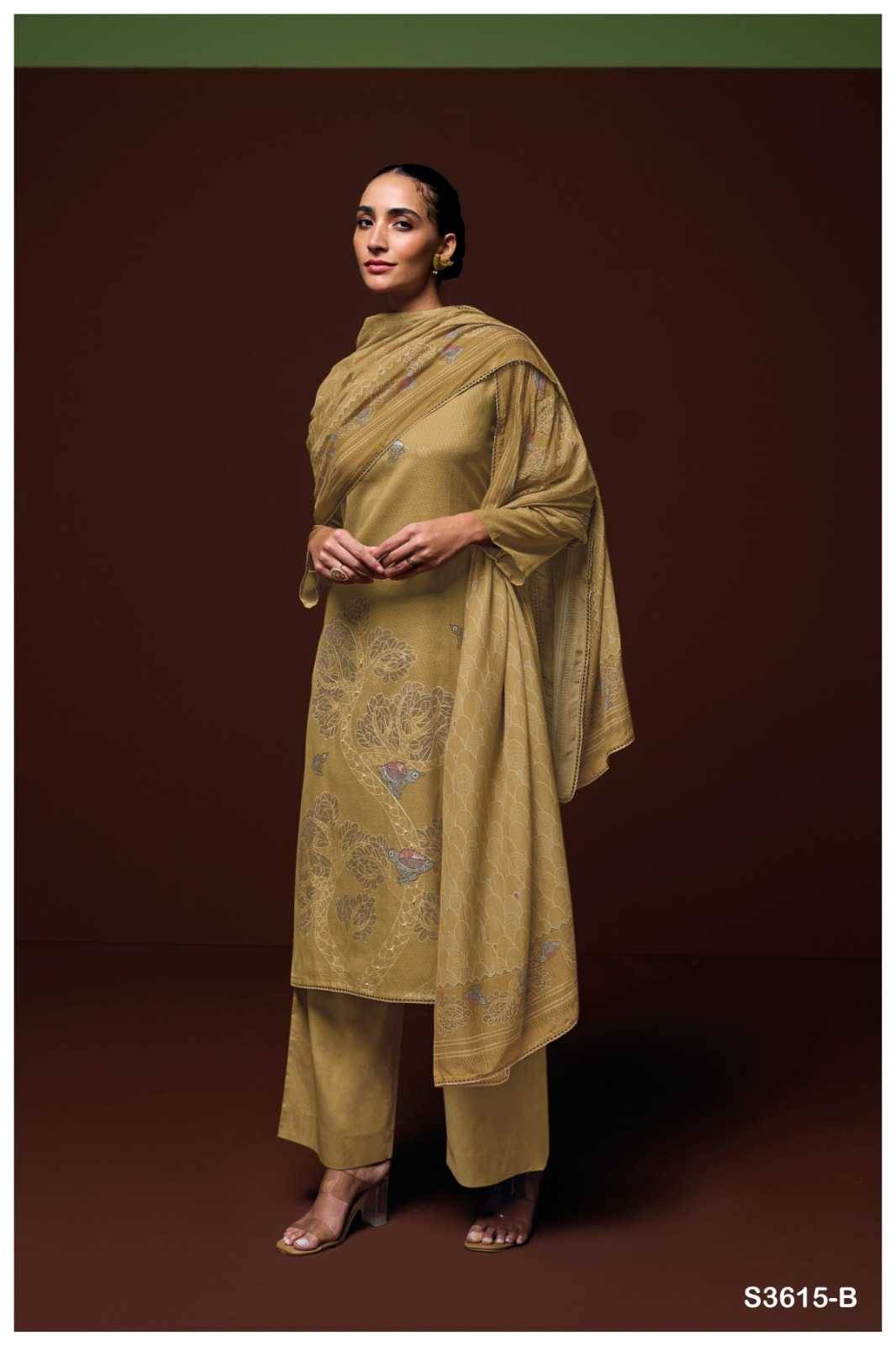 Dyuthi-3615 By Ganga Fashion 3615-A To 3615-D Series Beautiful Festive Suits Colorful Stylish Fancy Casual Wear & Ethnic Wear Pure Mal Dresses At Wholesale Price