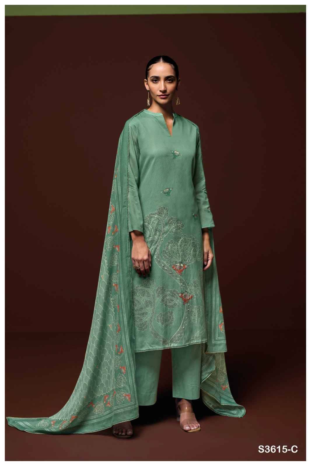 Dyuthi-3615 By Ganga Fashion 3615-A To 3615-D Series Beautiful Festive Suits Colorful Stylish Fancy Casual Wear & Ethnic Wear Pure Mal Dresses At Wholesale Price