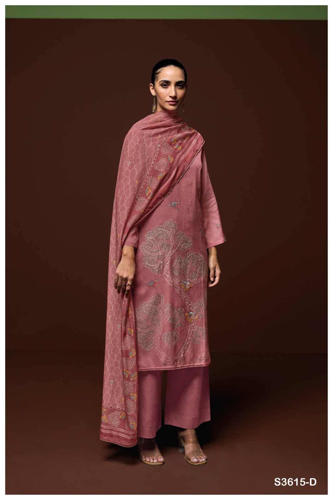 Dyuthi-3615 By Ganga Fashion 3615-A To 3615-D Series Beautiful Festive Suits Colorful Stylish Fancy Casual Wear & Ethnic Wear Pure Mal Dresses At Wholesale Price