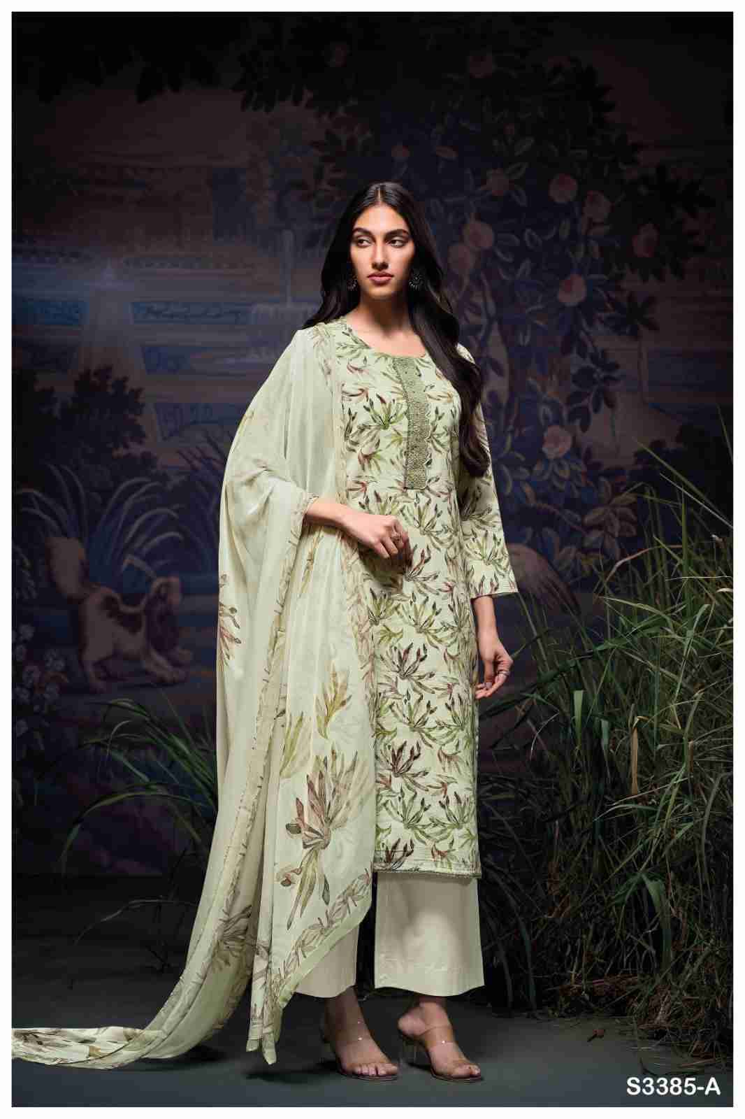Ireland-3385 By Ganga Fashion 3385-A To 3385-D Series Beautiful Festive Suits Colorful Stylish Fancy Casual Wear & Ethnic Wear Pure Cotton Linen Dresses At Wholesale Price