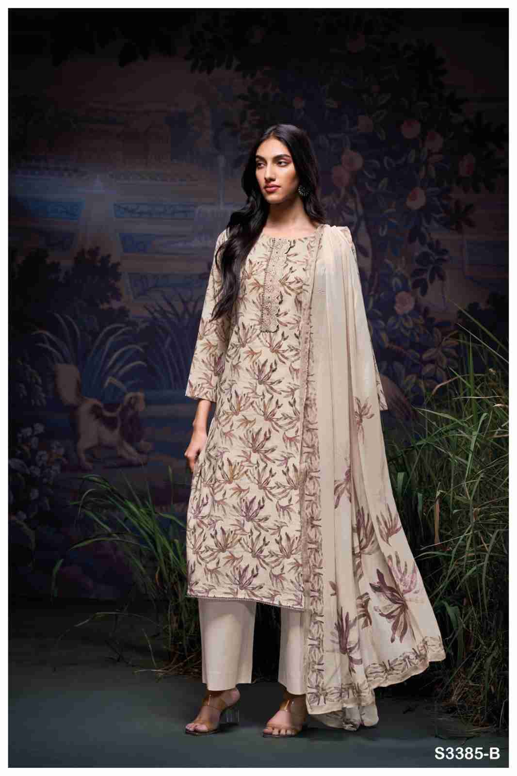 Ireland-3385 By Ganga Fashion 3385-A To 3385-D Series Beautiful Festive Suits Colorful Stylish Fancy Casual Wear & Ethnic Wear Pure Cotton Linen Dresses At Wholesale Price