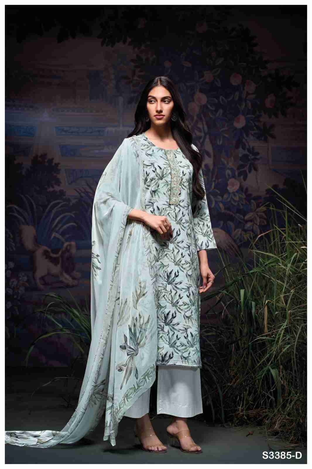 Ireland-3385 By Ganga Fashion 3385-A To 3385-D Series Beautiful Festive Suits Colorful Stylish Fancy Casual Wear & Ethnic Wear Pure Cotton Linen Dresses At Wholesale Price