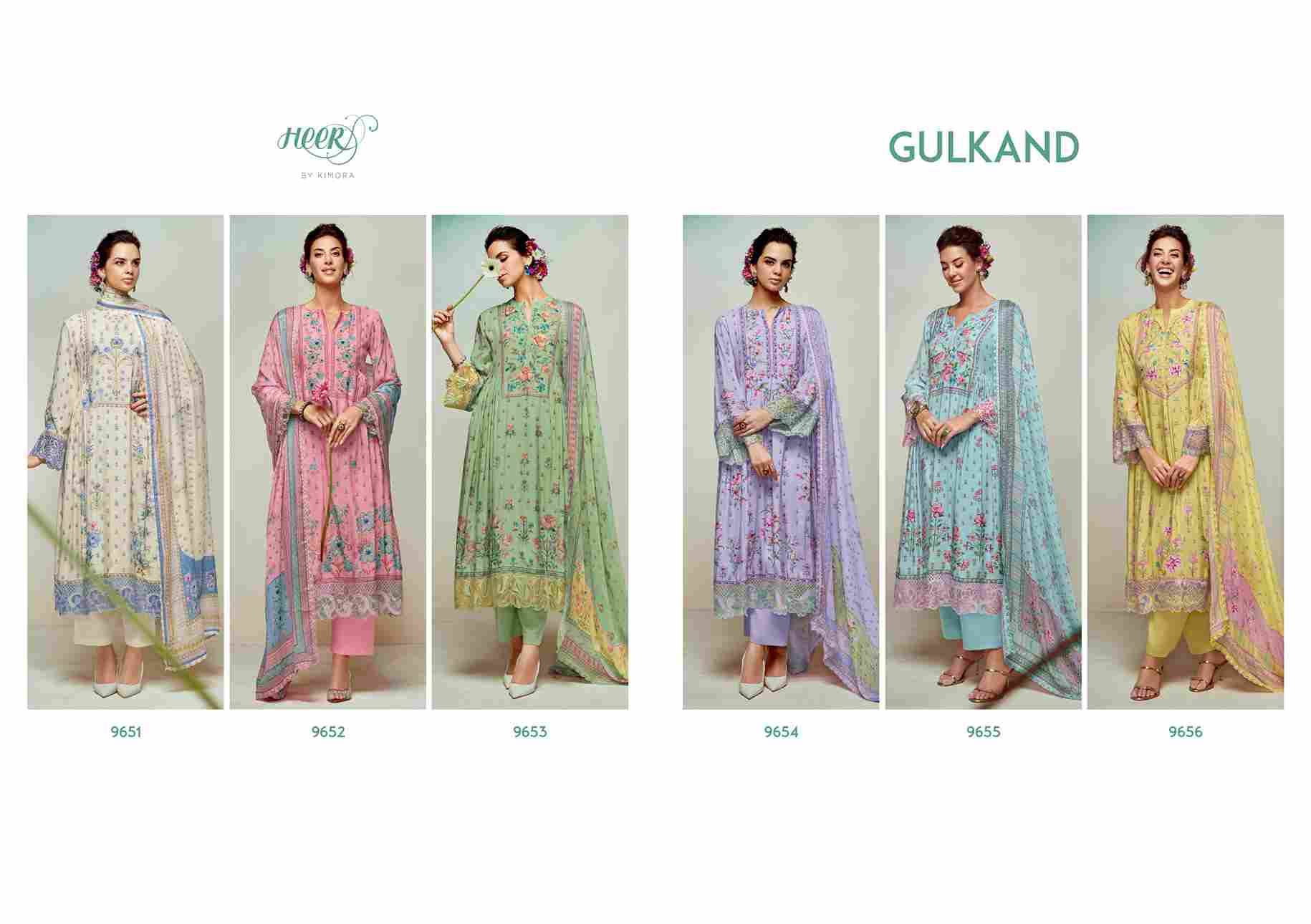 Gulkand By Kimora Fashion 9651 To 9656 Series Designer Festive Suits Collection Beautiful Stylish Fancy Colorful Party Wear & Occasional Wear Pure Muslin Dresses At Wholesale Price