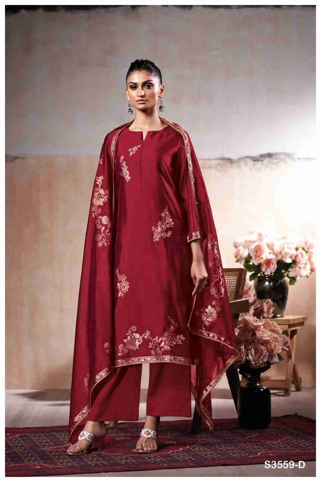 Paulina-3559 By Ganga Fashion 3559-A To 3559-D Series Beautiful Festive Suits Colorful Stylish Fancy Casual Wear & Ethnic Wear Pure Viscose Silk Dresses At Wholesale Price