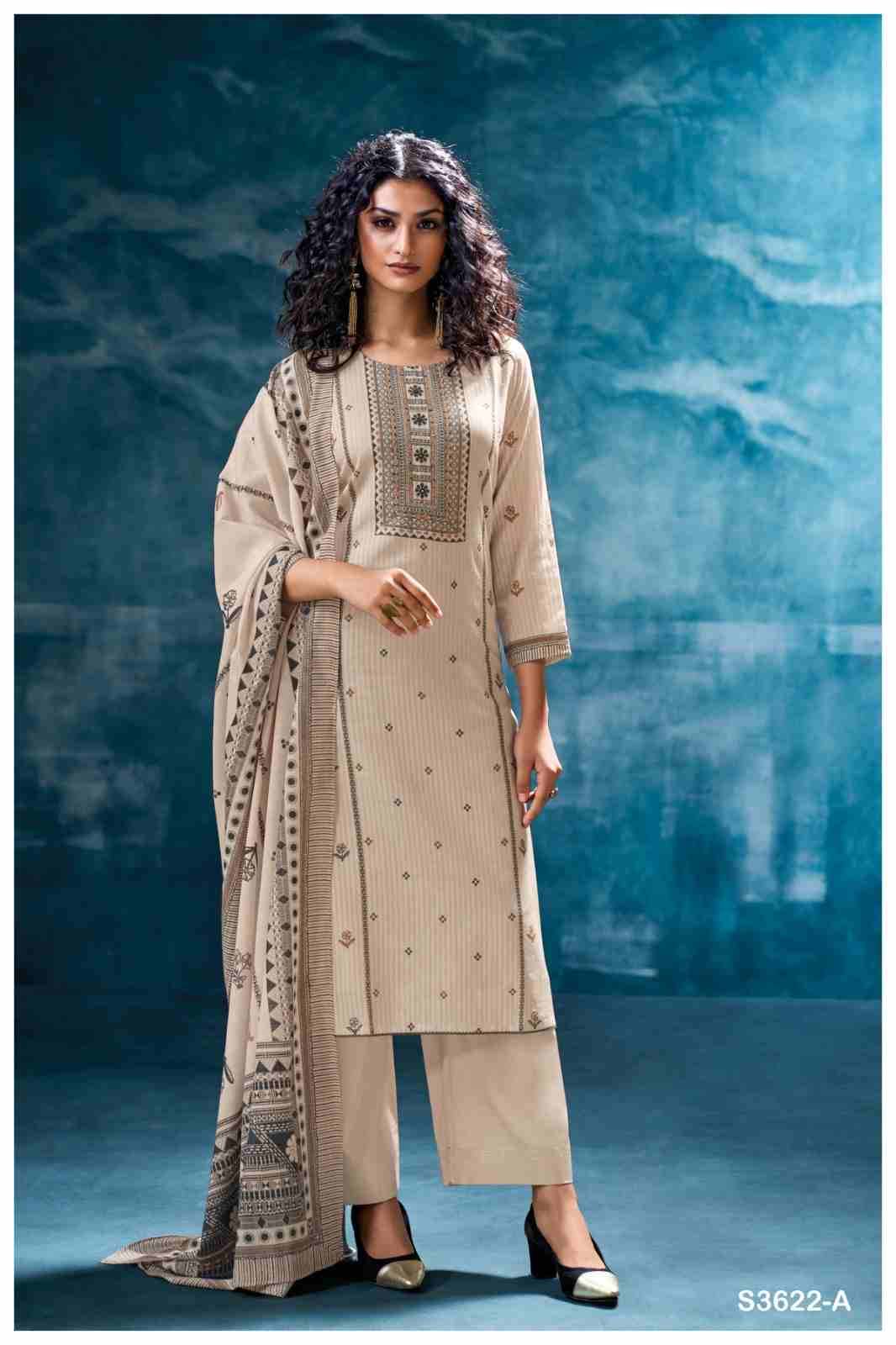 Purvaja-3622 By Ganga Fashion 3622-A To 3622-B Series Beautiful Festive Suits Colorful Stylish Fancy Casual Wear & Ethnic Wear Pure Cotton Dresses At Wholesale Price