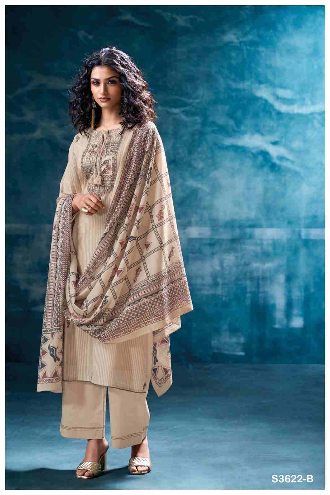 Purvaja-3622 By Ganga Fashion 3622-A To 3622-B Series Beautiful Festive Suits Colorful Stylish Fancy Casual Wear & Ethnic Wear Pure Cotton Dresses At Wholesale Price