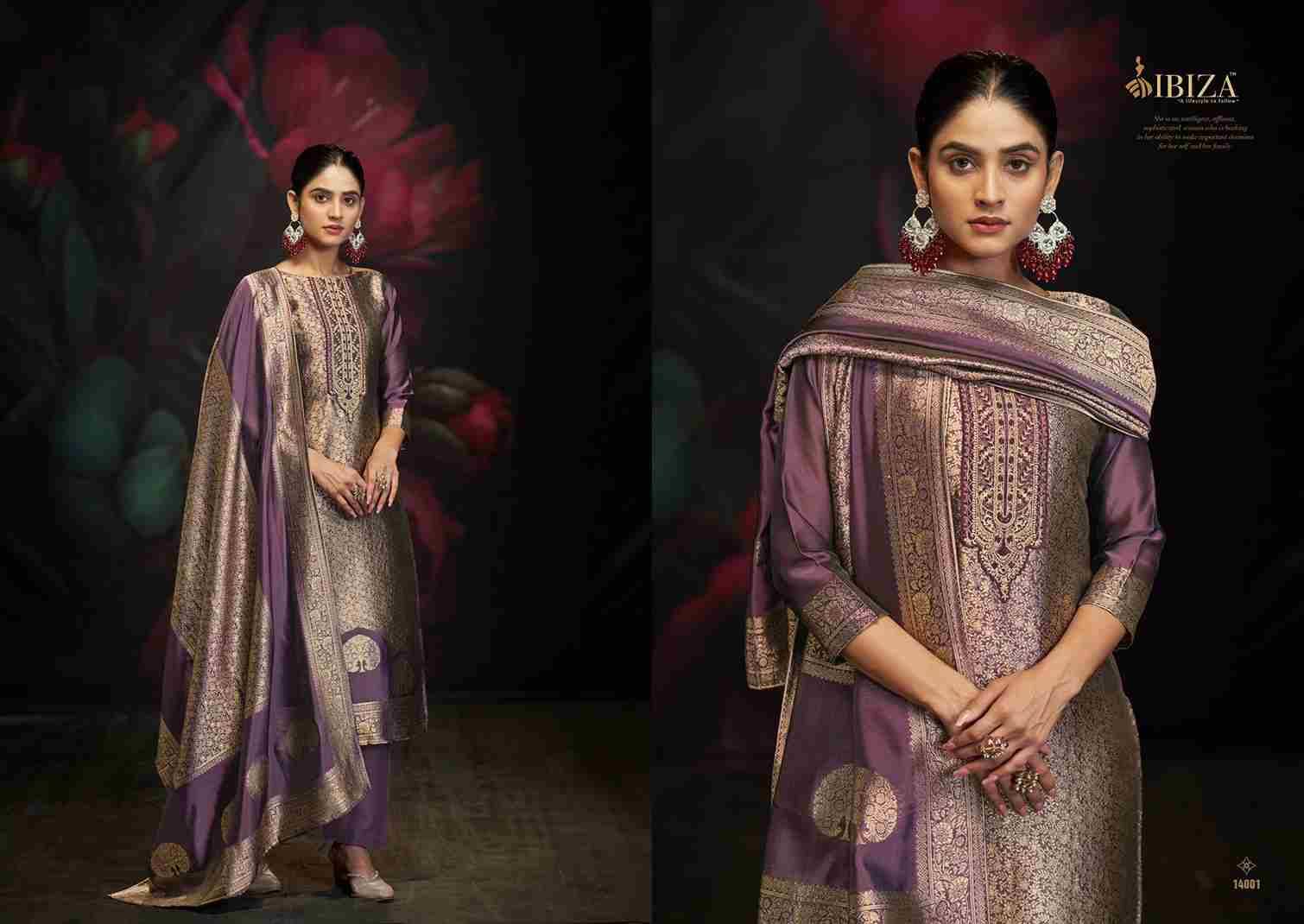Sakhi Vol-10 By Ibiza 14001 To 14004 Series Designer Festive Suits Beautiful Fancy Stylish Colorful Party Wear & Occasional Wear Pure Silk Jacquard Dresses At Wholesale Price