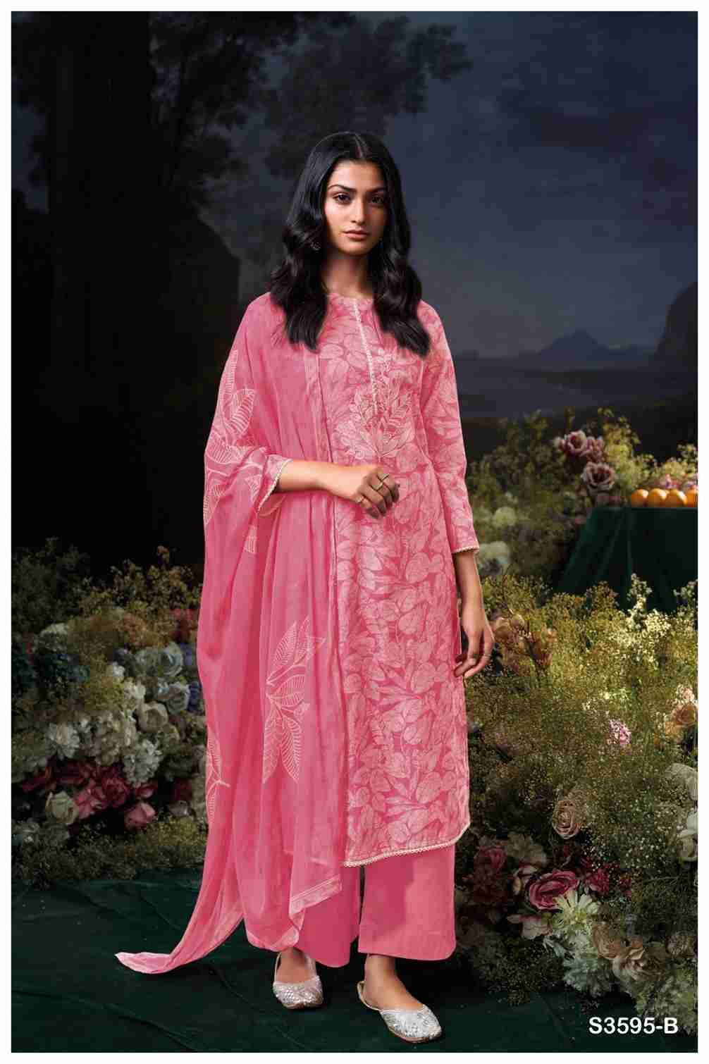 Chetna-3595 By Ganga Fashion 3595-A To 3595-D Series Beautiful Festive Suits Colorful Stylish Fancy Casual Wear & Ethnic Wear Pure Cotton Dresses At Wholesale Price