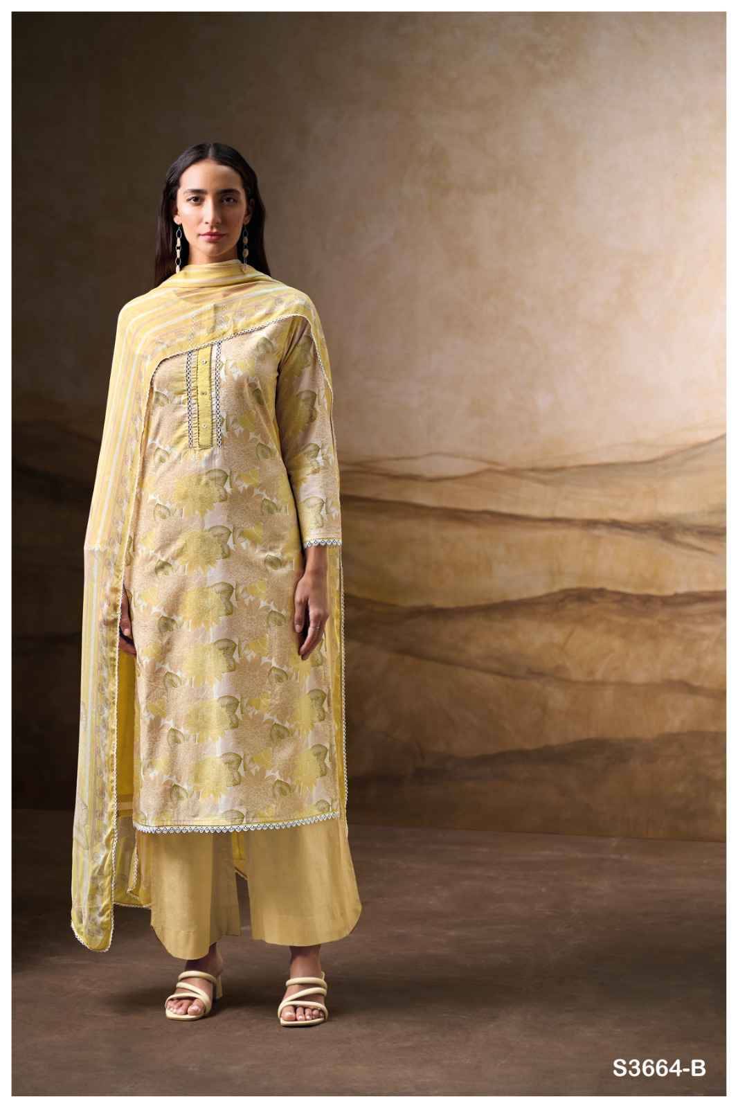 Lauren-3664 By Ganga Fashion 3664-A To 3664-D Series Beautiful Festive Suits Colorful Stylish Fancy Casual Wear & Ethnic Wear Pure Cotton Dresses At Wholesale Price