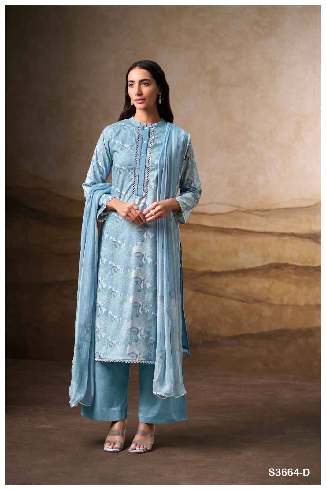 Lauren-3664 By Ganga Fashion 3664-A To 3664-D Series Beautiful Festive Suits Colorful Stylish Fancy Casual Wear & Ethnic Wear Pure Cotton Dresses At Wholesale Price