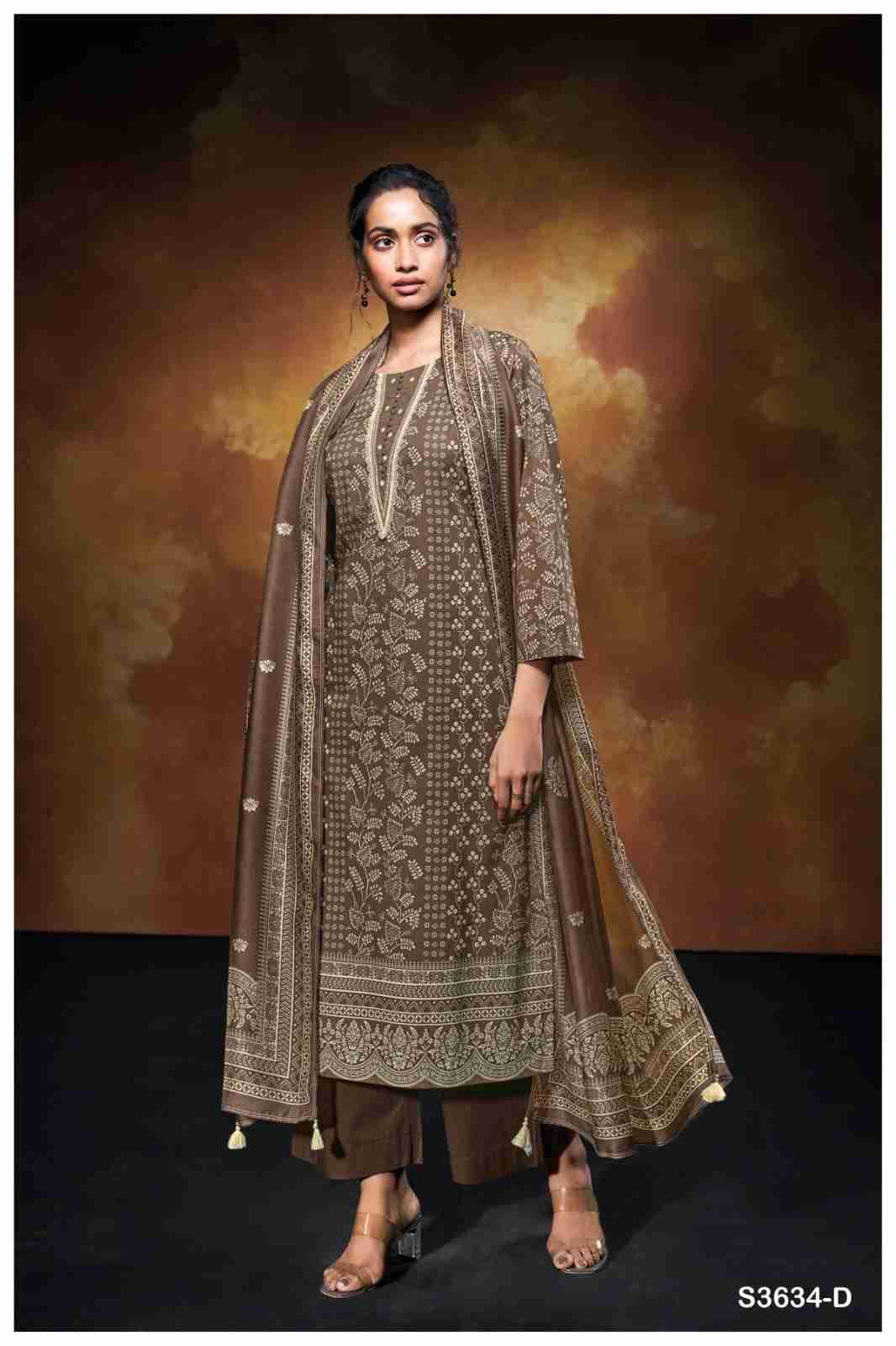 Xara-3634 By Ganga Fashion 3634-A To 3634-D Series Beautiful Festive Suits Colorful Stylish Fancy Casual Wear & Ethnic Wear Pure Cotton Dresses At Wholesale Price
