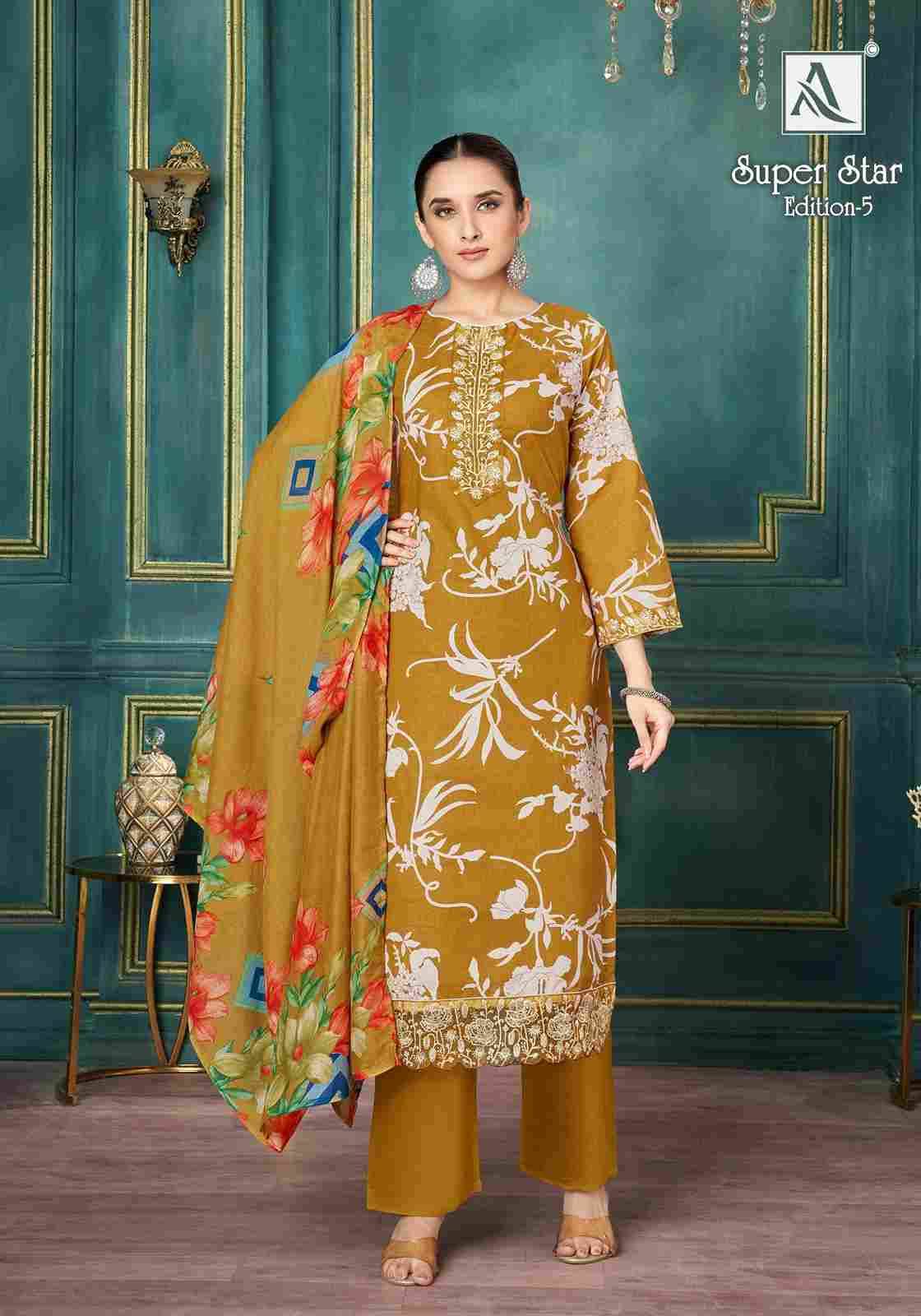 Super Star Vol-5 By Alok Suit 1987-804-01 To 1987-804-06 Series Beautiful Festive Suits Colorful Stylish Fancy Casual Wear & Ethnic Wear Pure Cambric Dresses At Wholesale Price