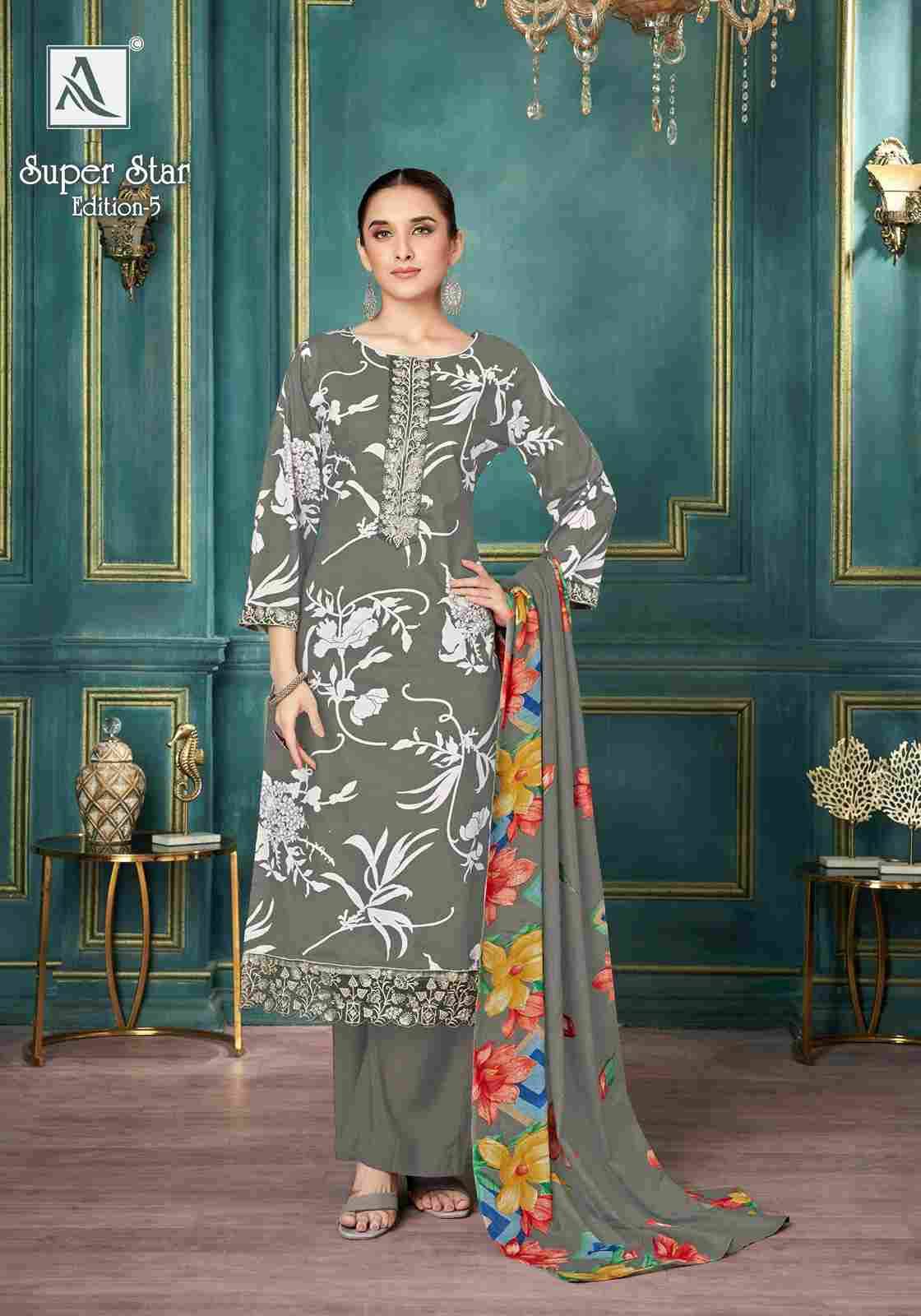 Super Star Vol-5 By Alok Suit 1987-804-01 To 1987-804-06 Series Beautiful Festive Suits Colorful Stylish Fancy Casual Wear & Ethnic Wear Pure Cambric Dresses At Wholesale Price