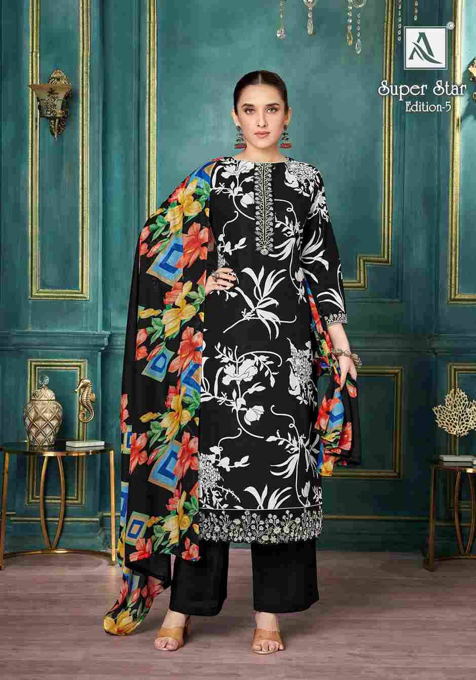 Super Star Vol-5 By Alok Suit 1987-804-01 To 1987-804-06 Series Beautiful Festive Suits Colorful Stylish Fancy Casual Wear & Ethnic Wear Pure Cambric Dresses At Wholesale Price