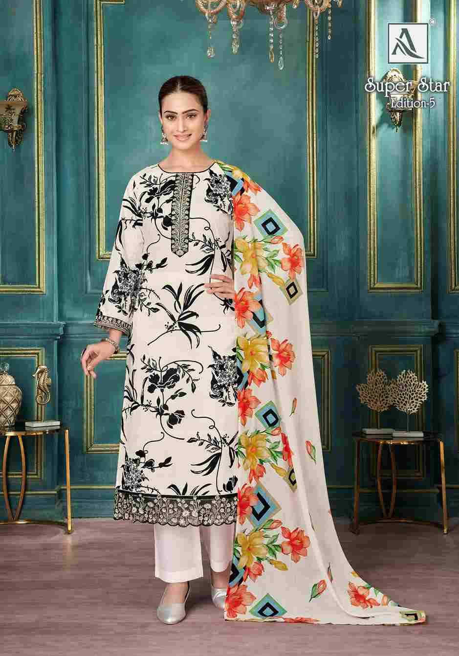 Super Star Vol-5 By Alok Suit 1987-804-01 To 1987-804-06 Series Beautiful Festive Suits Colorful Stylish Fancy Casual Wear & Ethnic Wear Pure Cambric Dresses At Wholesale Price