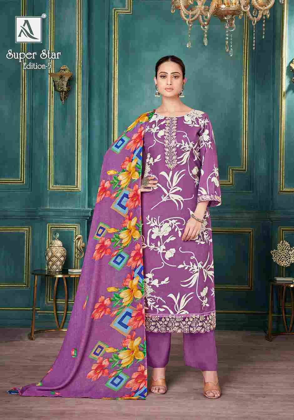 Super Star Vol-5 By Alok Suit 1987-804-01 To 1987-804-06 Series Beautiful Festive Suits Colorful Stylish Fancy Casual Wear & Ethnic Wear Pure Cambric Dresses At Wholesale Price