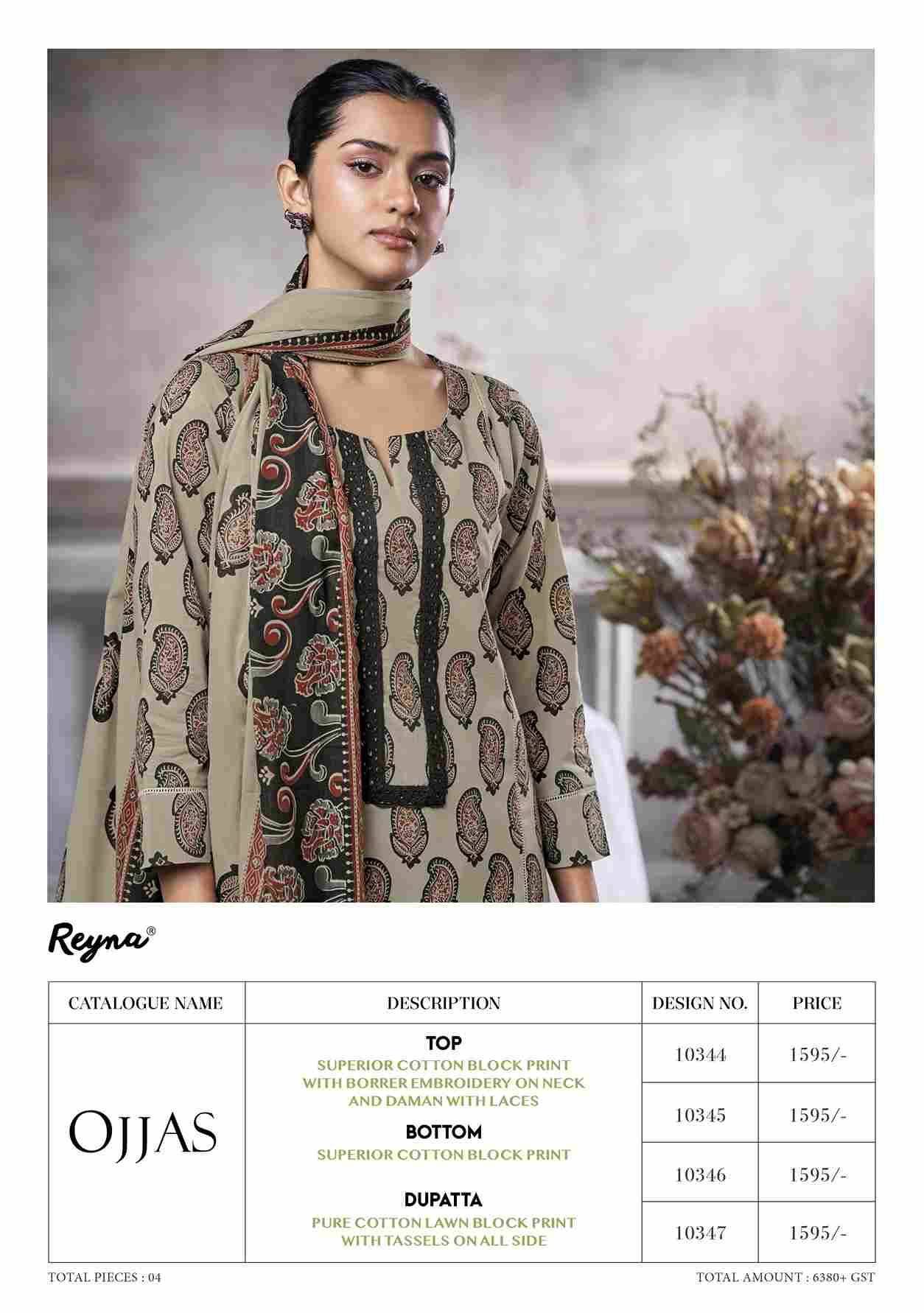 Ojjas By Reyna 10344 To 10347 Series Designer Stylish Fancy Colorful Beautiful Party Wear & Ethnic Wear Collection Pure Cotton Print Tops At Wholesale Price
